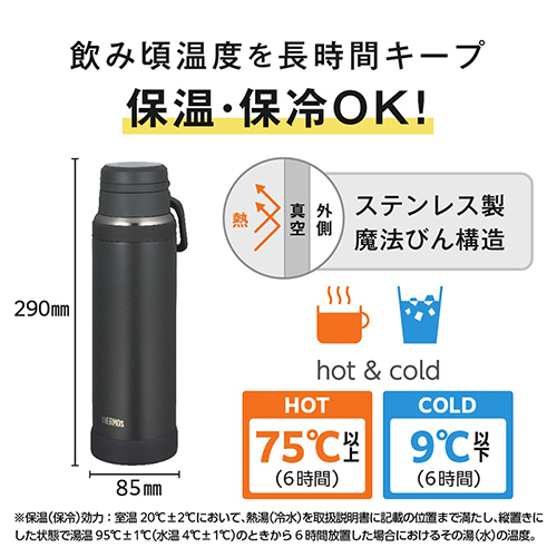サーモス（THERMOS） 真空断熱ケータイマグ 1L JOY－1000 チャコール