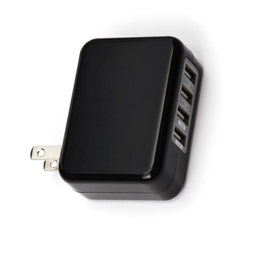 PGA USB電源アダプタ4ポート 4.8A PG-UAC48A02BK ブラック