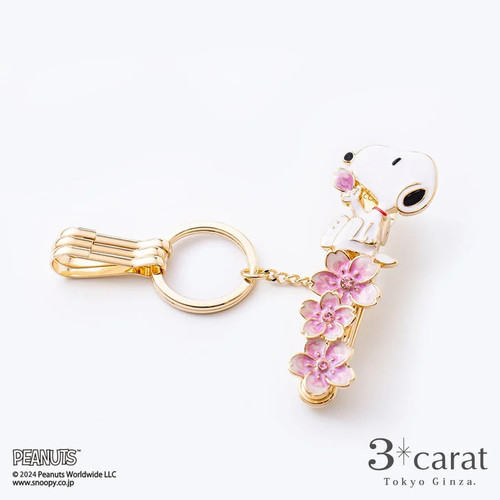 スリーカラット（3carat） バッグキークリップ CL-PN048 PEANUTS 桜と