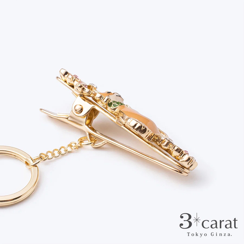 スリーカラット（3carat） バッグキークリップ CL-192 桜と柴犬