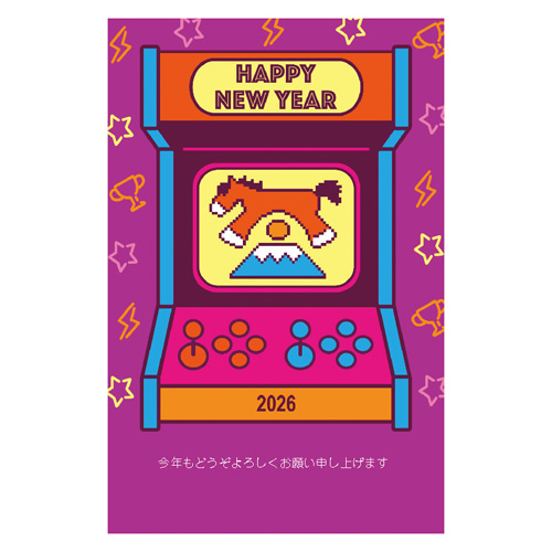 年賀用品】 ハンズセレクション 2026年午年年賀状 PBH－021 3枚入り