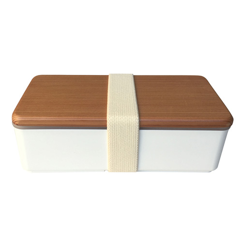 BENTOSTORE 木蓋のお弁当箱古代杉 500mL ホワイト