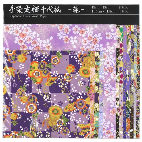 ワールドクラフト 手染友禅千代紙 Yz C 006 藤 折り紙 和紙工芸 千代紙 東急ハンズネットストア