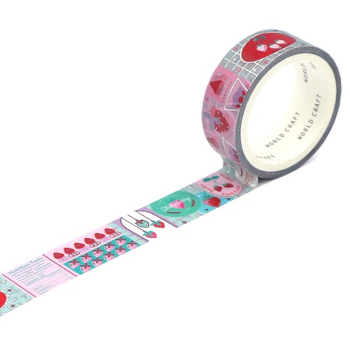 ワールドクラフト キラキラマスキングテープ KRMT15-101 Strawberry