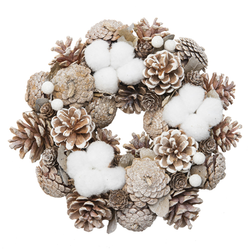 ホワイエ Foyre リースブラウンコーンズ コットンcラメ R S クリスマスグッズ クリスマスリース 東急ハンズネットストア