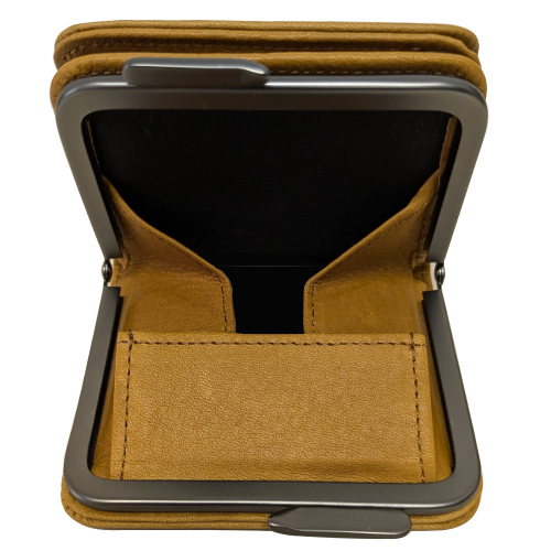 小物 SA オーラマ がま口二つ折り財布 55487 キャメル｜【ハンズネットストア】