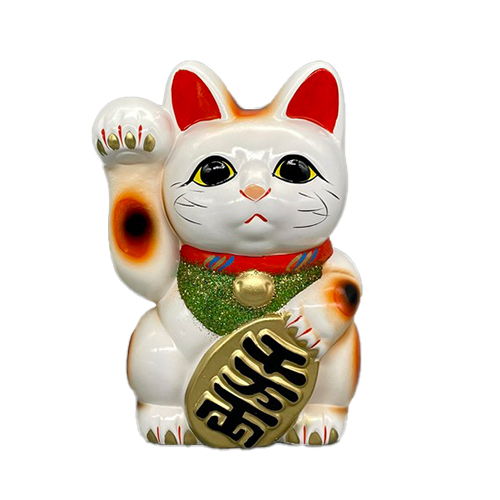 冨本人形園 白小判猫 右手上げ 6号｜【ハンズネットストア】