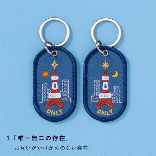 8110-eighter☆メンカラチケットメッセージキーホルダー☆赤3青2 いろは出版 2／8b（ツーインエイトビリオン） ペアキーリング TOKYOver