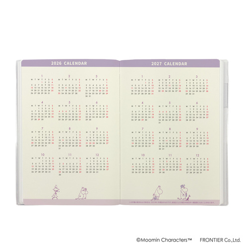 むーみんページ 2025年10月始まり】 フロンティア MOOMIN B6 マンスリーブロック