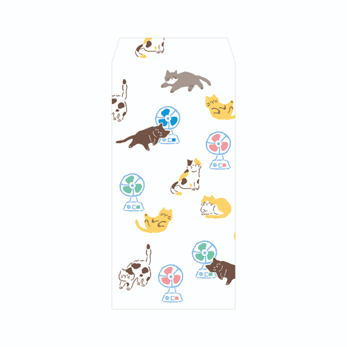 フロンティア ふわり 伊予和紙ぽち袋 大 ねこの夏｜【ハンズネットストア】