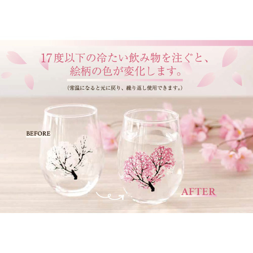 丸モ高木陶器 冷感桜 フリーグラス 325cc ペア｜【ハンズネットストア】