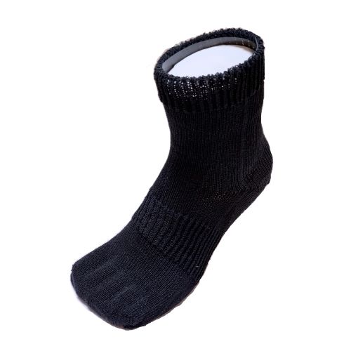 SUGATA LABO 呼吸する和紙靴下 シークレット5本指 ミドル丈 ブラック S