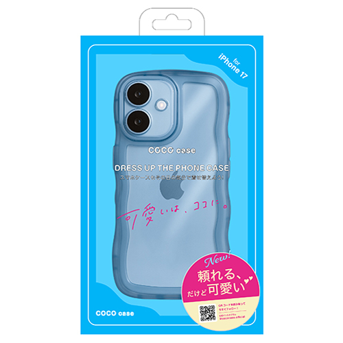 iPhone17】 ココケース（COCO case） クリアなくねくねケース ブルー