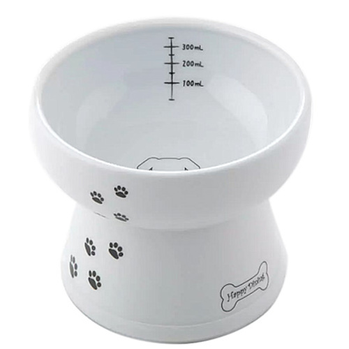 猫壱 ハッピーダイニング 脚付ウォーターボウル 犬柄・犬用