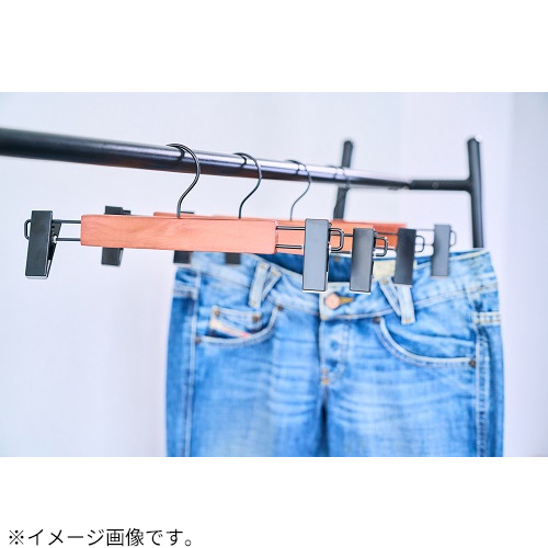 Ecru 木製ボトムスハンガー EC－102 アンティークブラウン 2本入