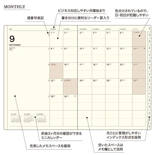 2025年9月始まり】 ラコニック（LACONIC） 仕事計画 ワーク