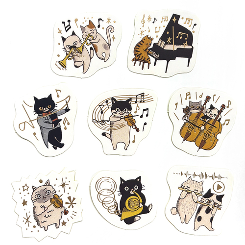 シール堂 キラピカシールフレーク ks-fs-50003 Meowphonic Orchestra