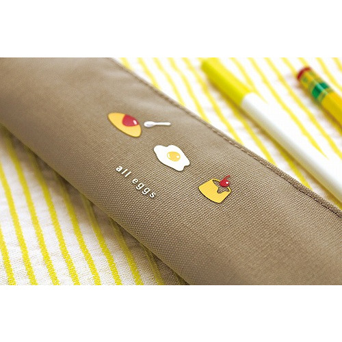 ★222★文房具柄〈黄〉ペンケース☆ハンドメイド マトカ（MATOKA） リレ スリムペンケース LPC103 Trio Tamago