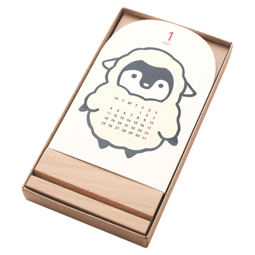 2027年版・卓上】 マトカ（MATOKA） 卓上カレンダー 木製スタンド
