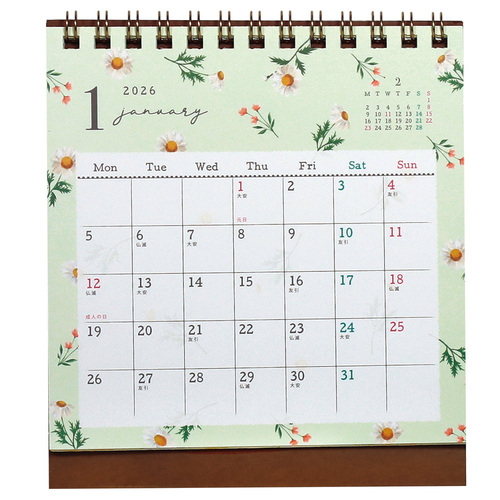 2026年版・卓上】 ラボクリップ（LABCLIP） 卓上カレンダー フラワー