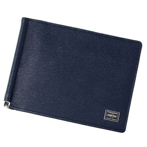 ✨️美品✨️ ポーター マネークリップ レザー ネイビー ロゴ 金具 コンパクト 吉田カバン ポーター（PORTER） カレント（CURRENT） マネークリップ