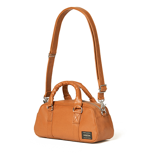 ポーター　ミニドラム型バック 超希少 本革】PORTER ミニボストンバック ドラムバッグ ブラック