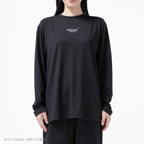 M長袖　テンシャル　バクネ　黒　Bakune テンシャル（TENTIAL） BAKUNE Mesh 長袖Tシャツ ブラック／XL