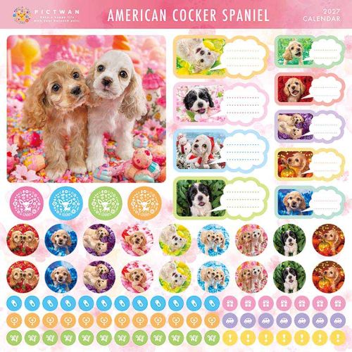 2027年版・壁掛】 ピクトワン（PICTWAN） アメリカン・コッカー