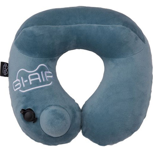 ジーアイエア（GI-AIR）　ポンプ式ネックピロー　アイスブルー