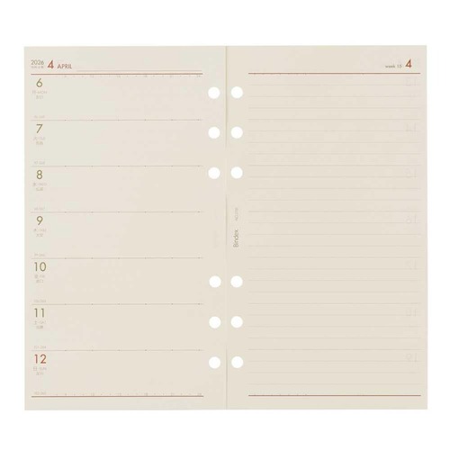 2026年4月始まり】 バインデックス（Bindex） 週間ダイアリー2 レフト