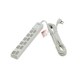ELPA LEDランプスイッチ付タップ 6個口 WLS-LU6500RS 5m