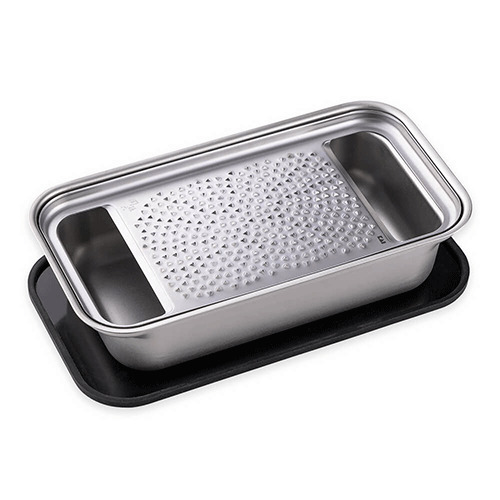 貝印（KAI） 関孫六 オールステンレス おろし器 極目立て 受け皿付き