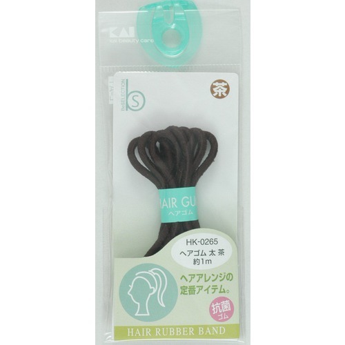 【クリックで詳細表示】貝印 ヘアゴム 太 HK-0265 茶