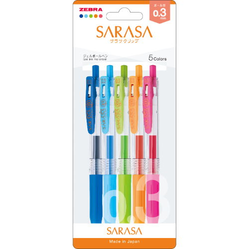 ゼブラ（ZEBRA） サラサクリップ 0.3mm JJH15－5C－N 5色セットN