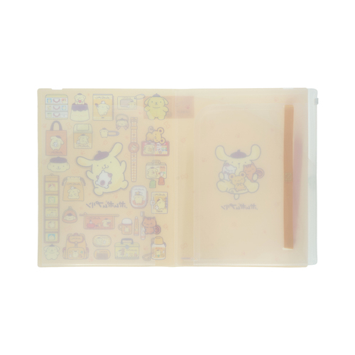 サンスター文具 ゴムバンド付きクリアファイル5ポケット＋ファスナー