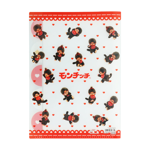 サンスター文具 モンチッチ ダイカットクリアファイル 5ポケット