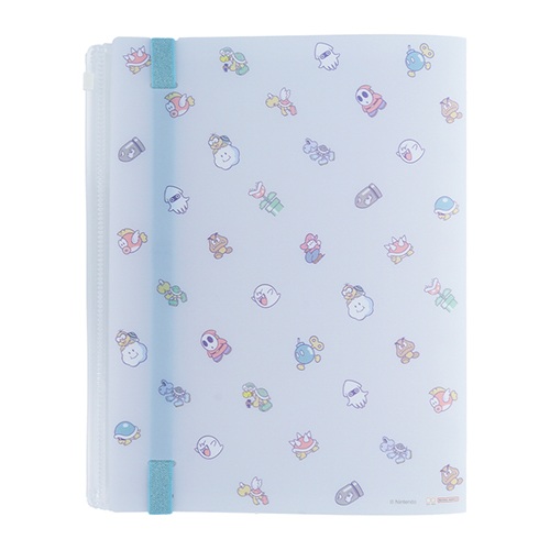 サンスター文具 スーパーマリオ ゴムバンド付クリアファイル 5ポケット