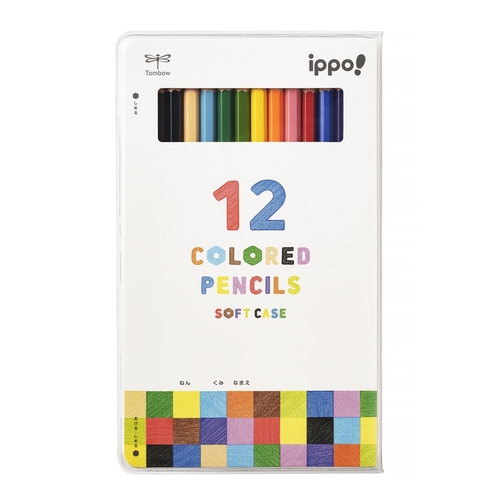 ピッポさん専用 トンボ鉛筆（Tombow） イッポ（ippo!） ソフトケース入色鉛筆 12色D