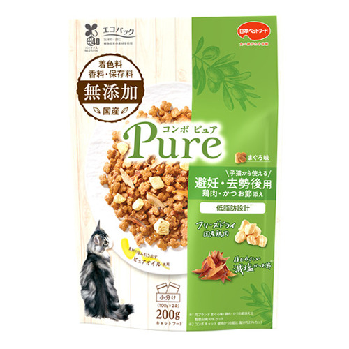 日本ペットフード コンボキャットピュアライト 鮪鶏肉鰹節 200g