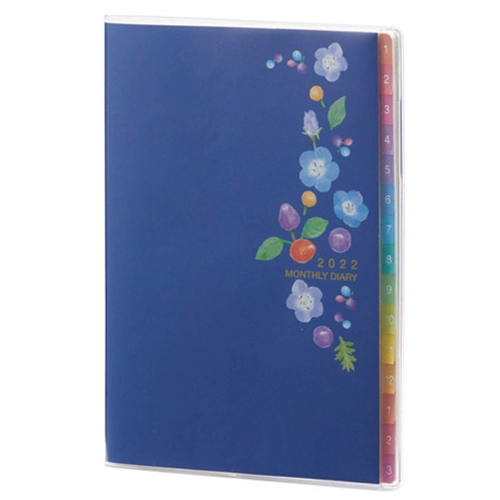 21年12月始まり レイメイ藤井 カラーインデックスダイアリー B6 マンスリー インデックス Rfd2253k ネイビー 日曜始まり 手帳 ダイアリー ダイアリー 東急ハンズネットストア