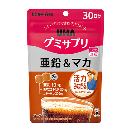 UHA味覚糖 グミサプリ 亜鉛＆マカ 30日分 60粒 栄養機能食品 ※軽減税率