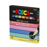 三菱鉛筆 ポスカ ナチュラルカラー 中字丸芯 PC-5M 7C 7色セット