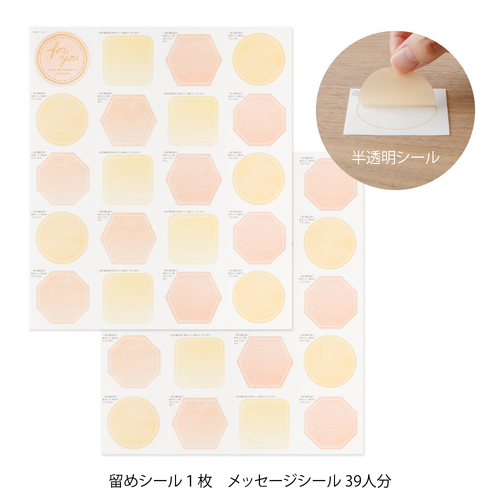 ミドリ（MIDORI） カラー色紙 二つ折り 半透明シール・封筒付 33296