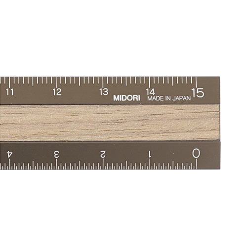 ミドリ（MIDORI） アルミ＆ウッド定規 15cm 42280006 茶×茶｜【ハンズ
