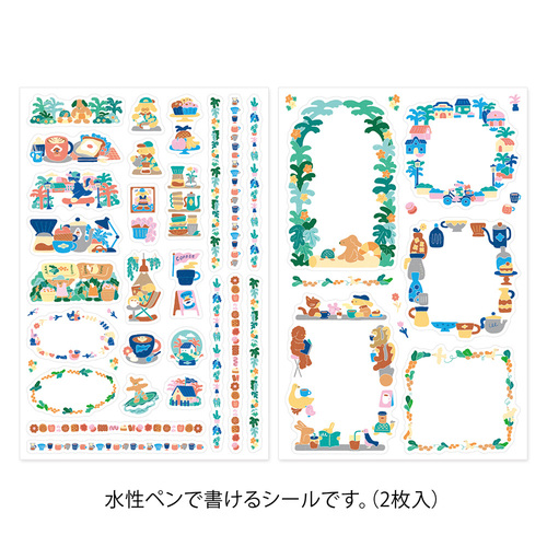 ミドリ（MIDORI） ゆるログ 水性ペンで書けるシール 2枚入 82728