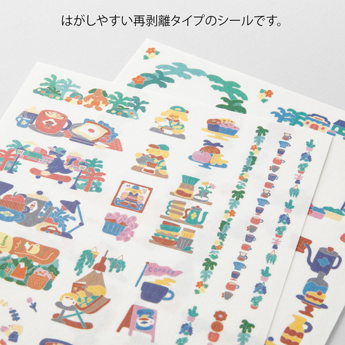 ミドリ（MIDORI） ゆるログ 水性ペンで書けるシール 2枚入 82728