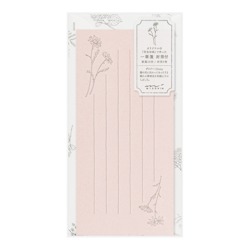 ミドリ（MIDORI） 一筆箋 封筒付 花色和紙 ピンク 89573006｜【ハンズ