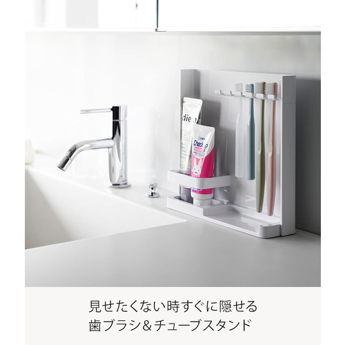 山崎実業 タワー（tower） 目隠し歯ブラシ＆チューブスタンド 3505