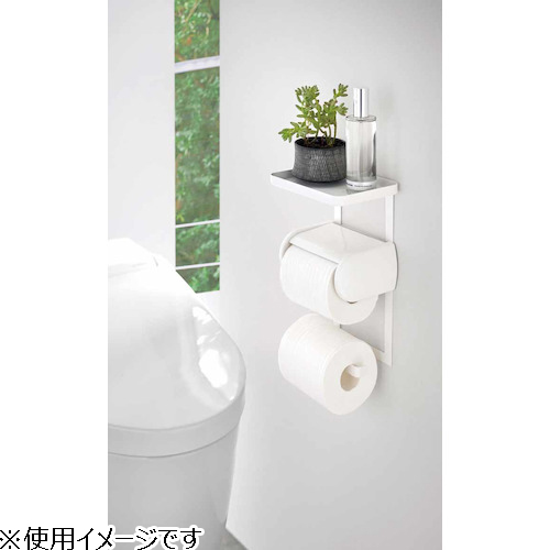 山崎実業 Tower タワー トイレットペーパーホルダー 上ラック 2段 4394 ホワイト トイレ用品 ペーパーホルダー カバー 東急ハンズネットストア
