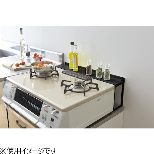 山崎実業 Tower タワー コンロ奥隙間ラック 4784 ブラック キッチン収納 調味料 スパイスラック 東急ハンズネットストア